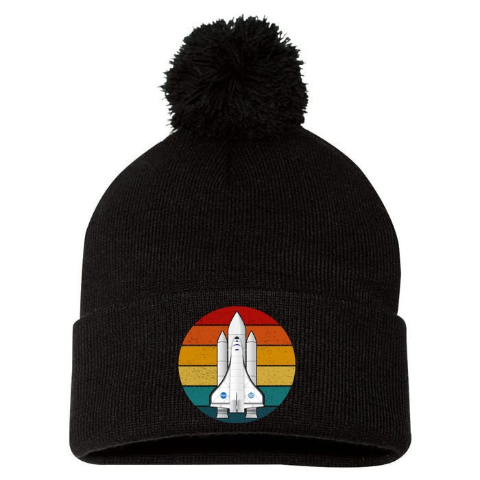 Astronaut Retro Space Sunset Pom Pom 12in Knit Beanie