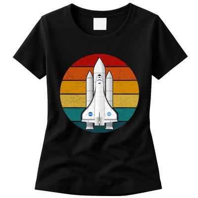 Astronaut Retro Space Sunset Womens T-Shirt