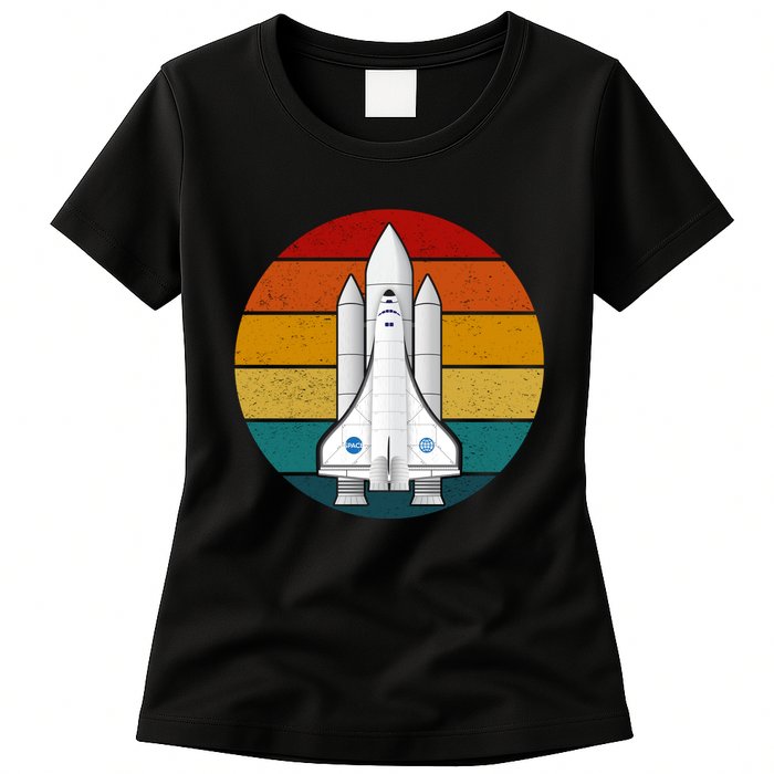 Astronaut Retro Space Sunset Womens T-Shirt