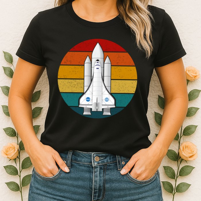 Astronaut Retro Space Sunset Womens T-Shirt
