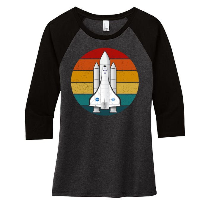 Astronaut Retro Space Sunset Women's Tri-Blend 3/4-Sleeve Raglan Shirt