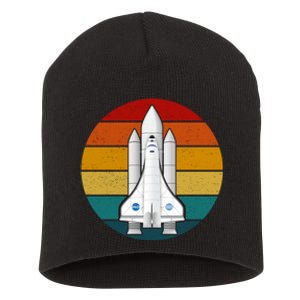 Astronaut Retro Space Sunset Short Acrylic Beanie