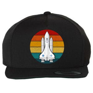 Astronaut Retro Space Sunset Wool Snapback Cap