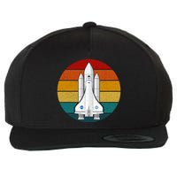 Astronaut Retro Space Sunset Wool Snapback Cap