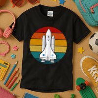 Astronaut Retro Space Sunset Kids T-Shirt