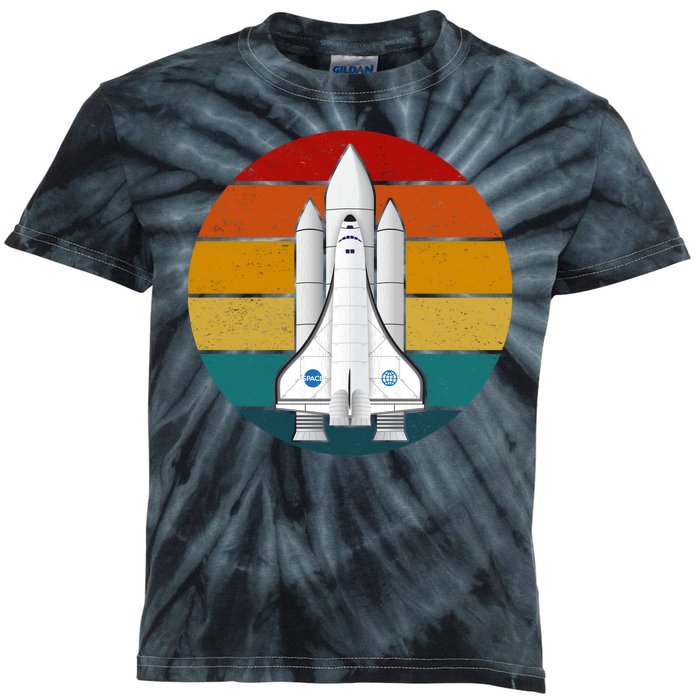 Astronaut Retro Space Sunset Kids Tie-Dye T-Shirt