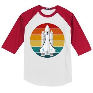 Astronaut Retro Space Sunset Kids Colorblock Raglan Jersey