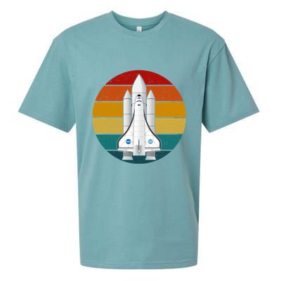Astronaut Retro Space Sunset Sueded Cloud Jersey T-Shirt