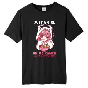 Anime Ramen Sketching Just A Girl Who Loves Anime Sketching Tall Fusion ChromaSoft Performance T-Shirt