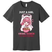 Anime Ramen Sketching Just A Girl Who Loves Anime Sketching Premium T-Shirt