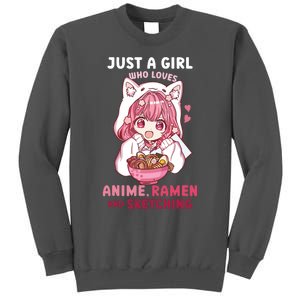 Anime Ramen Sketching Just A Girl Who Loves Anime Sketching Tall Sweatshirt