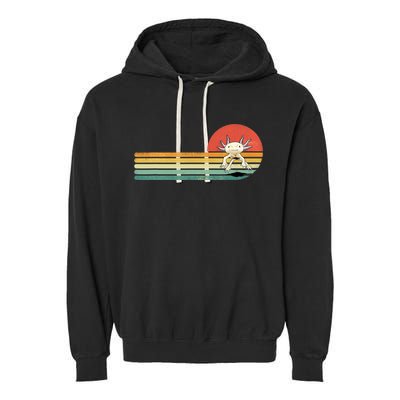 Axolotl Retro Style Animal Amphibian Pet Axolotl Lover Garment-Dyed Fleece Hoodie