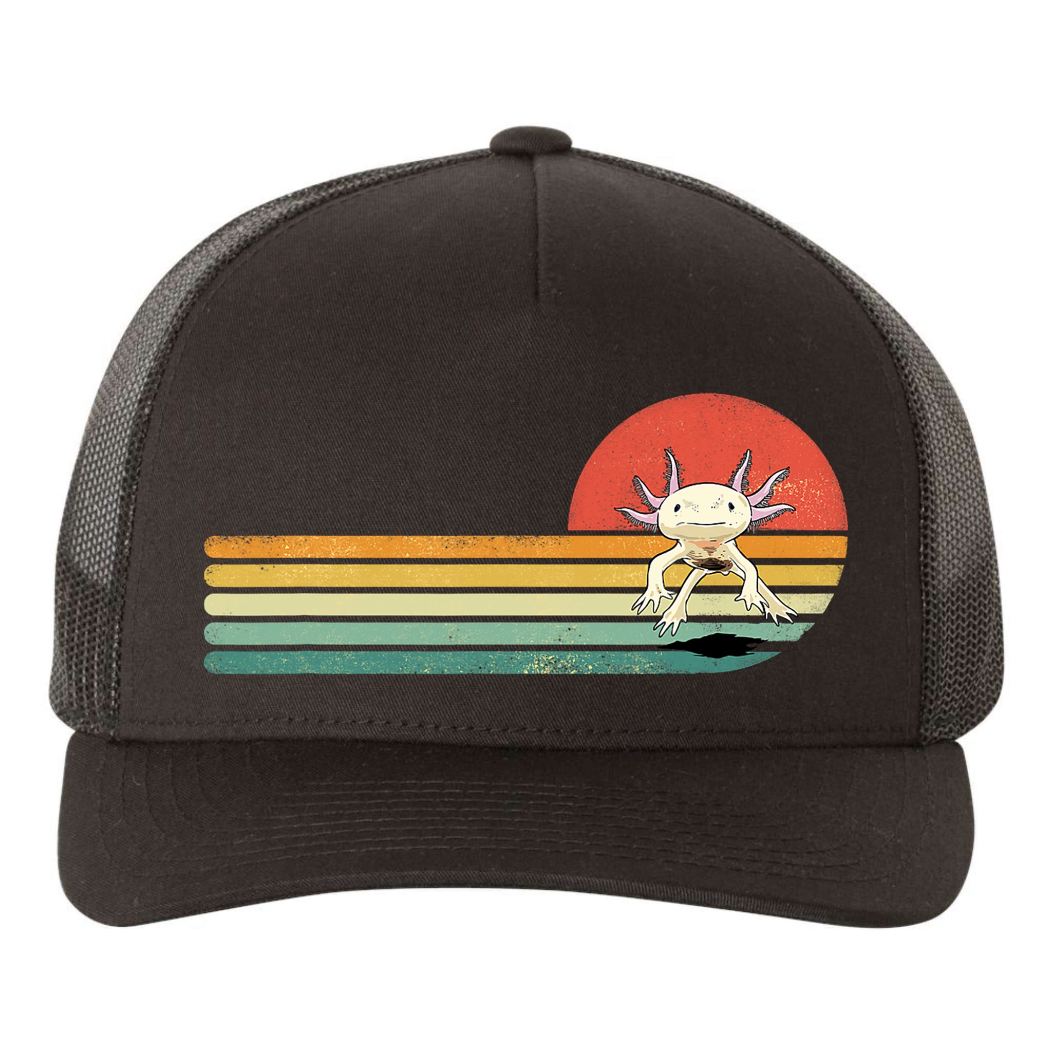 Axolotl Retro Style Animal Amphibian Pet Axolotl Lover Yupoong Adult 5-Panel Trucker Hat