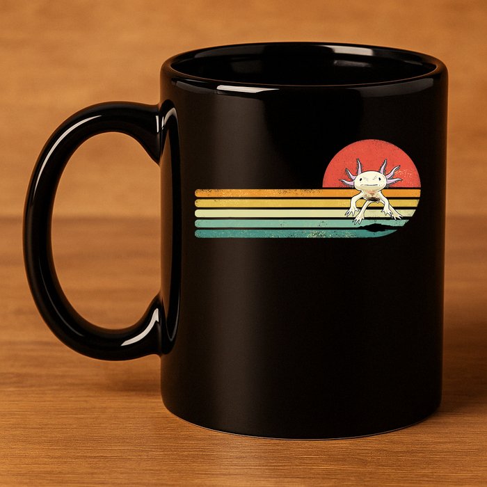 Axolotl Retro Style Animal Amphibian Pet Axolotl Lover 11oz C Handle Ceramic Mug