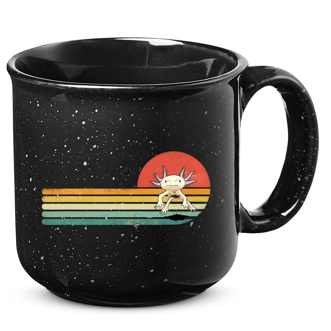 Axolotl Retro Style Animal Amphibian Pet Axolotl Lover 15oz Campfire Ceramic Mug
