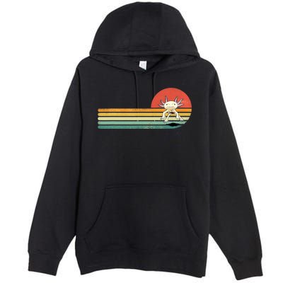 Axolotl Retro Style Animal Amphibian Pet Axolotl Lover Premium Pullover Hoodie