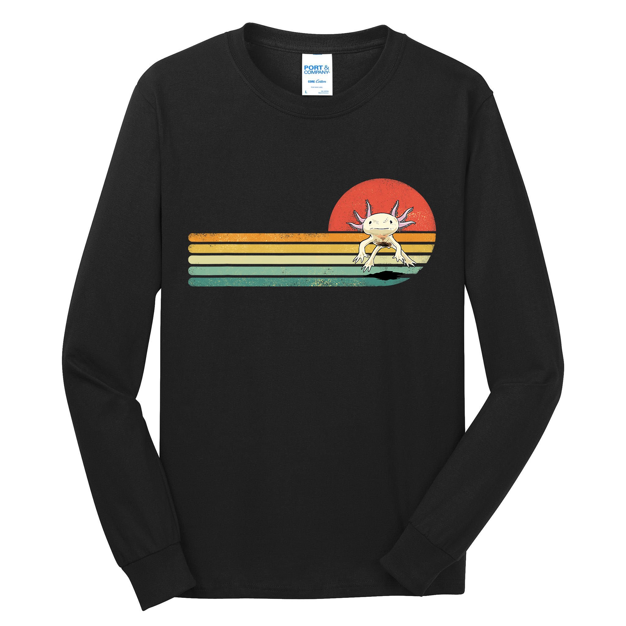 Axolotl Retro Style Animal Amphibian Pet Axolotl Lover Tall Long Sleeve T-Shirt