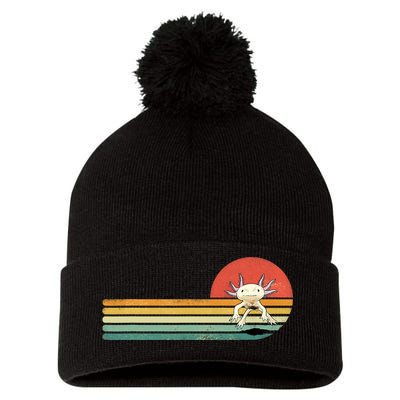 Axolotl Retro Style Animal Amphibian Pet Axolotl Lover Pom Pom 12in Knit Beanie