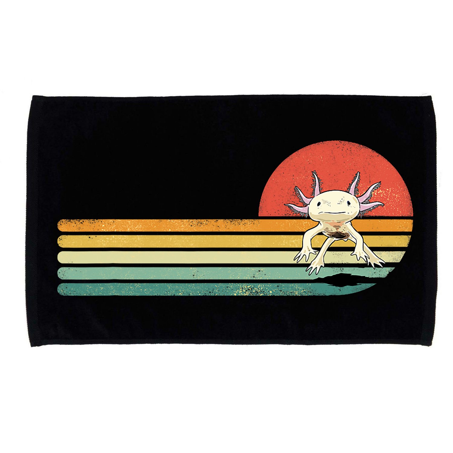 Axolotl Retro Style Animal Amphibian Pet Axolotl Lover Microfiber Hand Towel