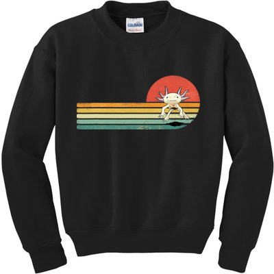 Axolotl Retro Style Animal Amphibian Pet Axolotl Lover Kids Sweatshirt