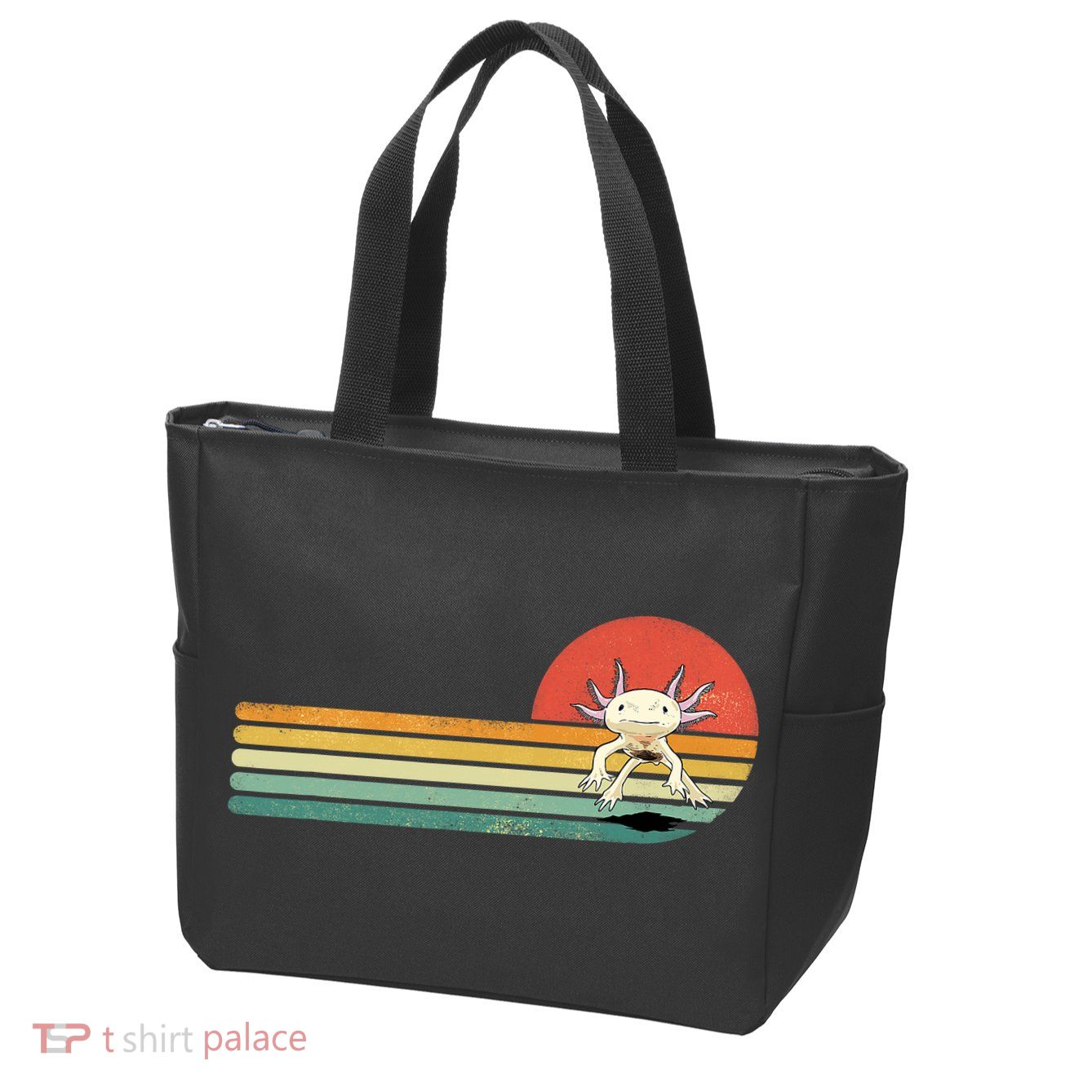 Axolotl Retro Style Animal Amphibian Pet Axolotl Lover Zip Tote Bag