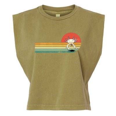 Axolotl Retro Style Animal Amphibian Pet Axolotl Lover Garment-Dyed Women's Muscle Tee
