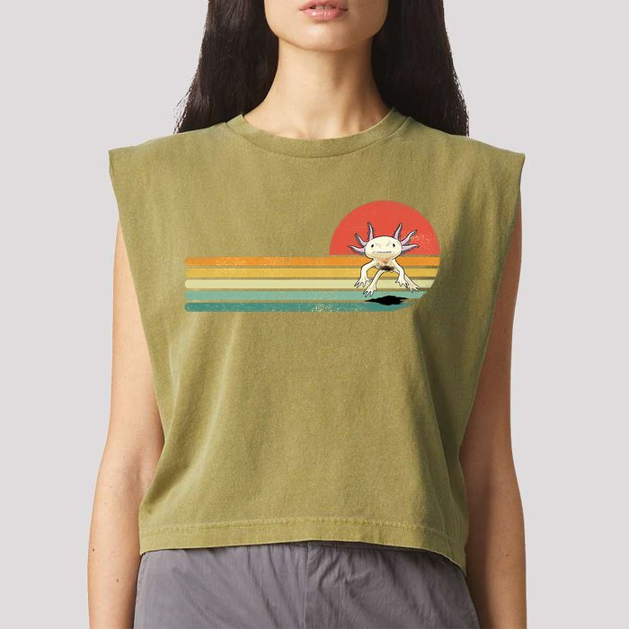 Axolotl Retro Style Animal Amphibian Pet Axolotl Lover Garment-Dyed Women's Muscle Tee