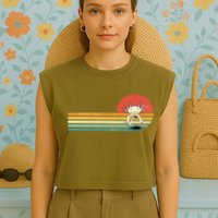 Axolotl Retro Style Animal Amphibian Pet Axolotl Lover Garment-Dyed Women's Muscle Tee
