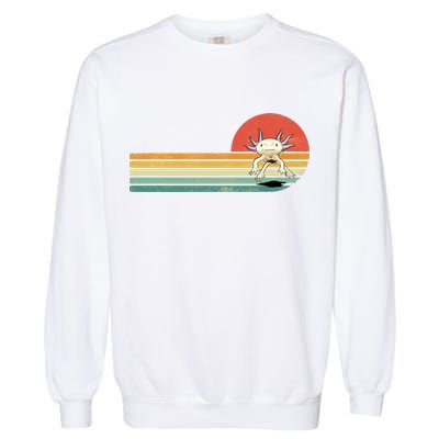 Axolotl Retro Style Animal Amphibian Pet Axolotl Lover Garment-Dyed Sweatshirt