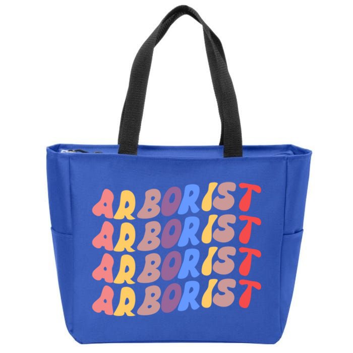 Arborist Retro Sunflower Groovy Travel Tourism Work Great Gift Zip Tote Bag