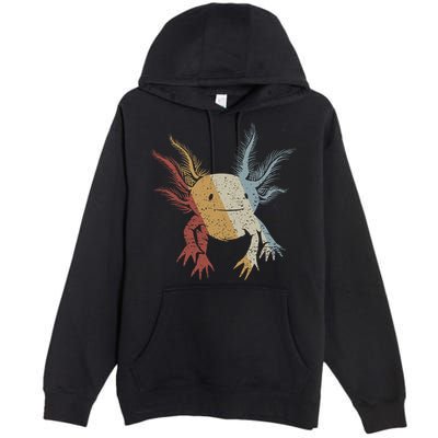 Axolotl Retro Style Vintage Premium Pullover Hoodie