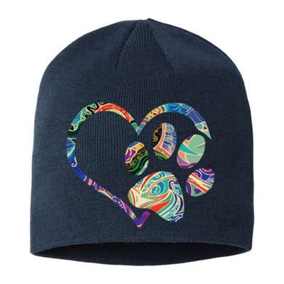 Animal Rescue Shirts Dog Paw Print Tie Dye Rainbow Dog Love Sustainable Beanie