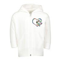 Animal Rescue Shirts Dog Paw Print Tie Dye Rainbow Dog Love Toddler Zip Fleece Hoodie