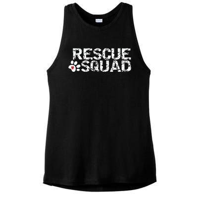 Animal Rescue Squad White Distressed Ladies PosiCharge Tri-Blend Wicking Tank