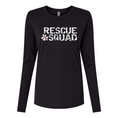 Animal Rescue Squad White Distressed Womens Cotton Relaxed Long Sleeve T-Shirt