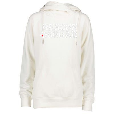 Animal Rescue Squad White Distressed Womens Funnel Neck Pullover Hood