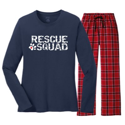 Animal Rescue Squad White Distressed Women's Long Sleeve Flannel Pajama Set 