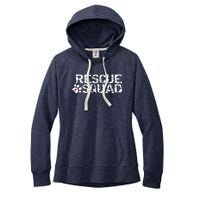 Animal Rescue Squad White Distressed Women's Fleece Hoodie