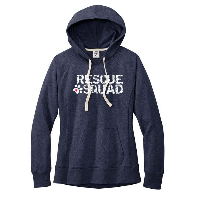 Animal Rescue Squad White Distressed Women's Fleece Hoodie