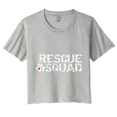 Animal Rescue Squad White Distressed Women's Crop Top Tee