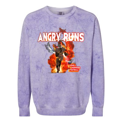 Angry Runs Shirt Angry Runs Good Morning Football Colorblast Crewneck Sweatshirt