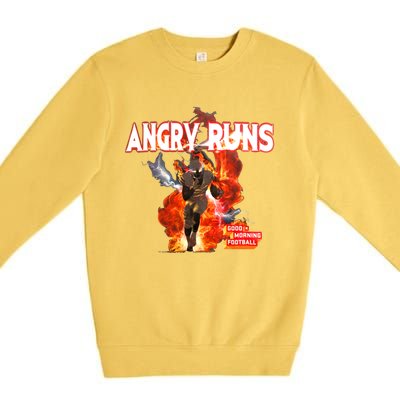 Angry Runs Shirt Angry Runs Good Morning Football Premium Crewneck Sweatshirt