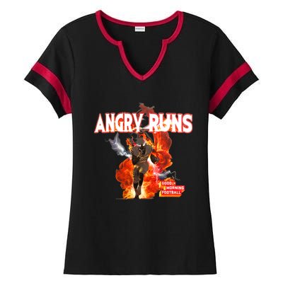 Angry Runs Shirt Angry Runs Good Morning Football Ladies Halftime Notch Neck Tee