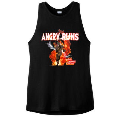 Angry Runs Shirt Angry Runs Good Morning Football Ladies PosiCharge Tri-Blend Wicking Tank