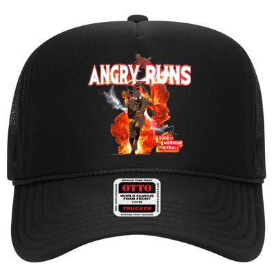 Angry Runs Shirt Angry Runs Good Morning Football High Crown Mesh Back Trucker Hat