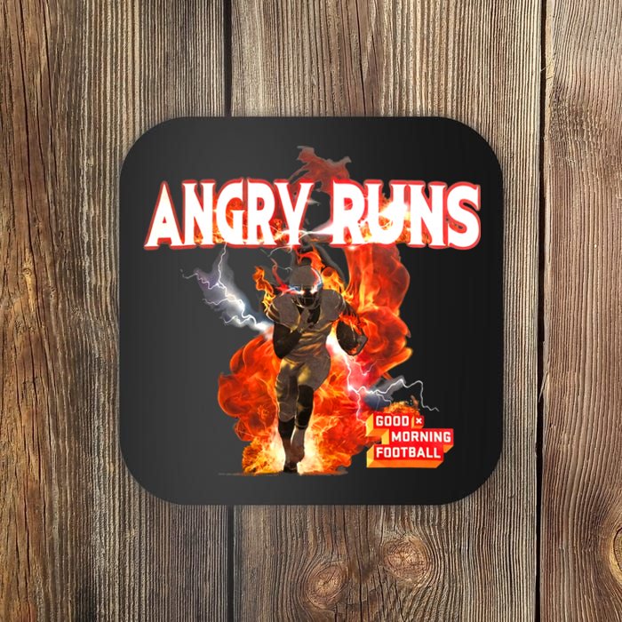 Angry Runs Shirt Angry Runs Good Morning Football Coaster