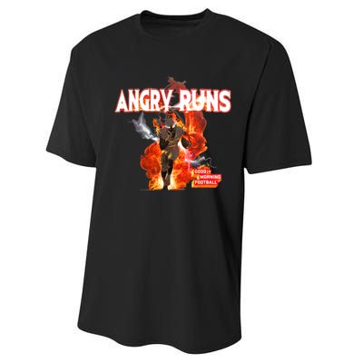 Angry Runs Shirt Angry Runs Good Morning Football Performance Sprint T-Shirt