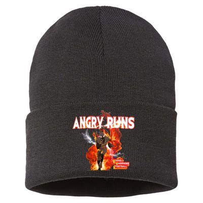 Angry Runs Shirt Angry Runs Good Morning Football Sustainable Knit Beanie