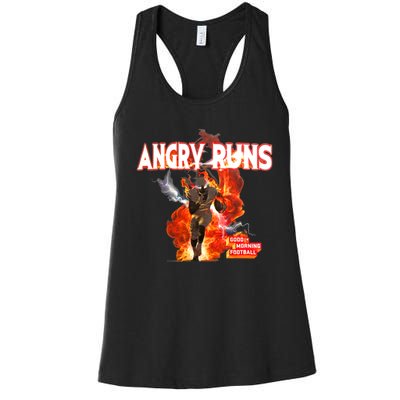 Angry Runs Shirt Angry Runs Good Morning Football Women's Racerback Tank