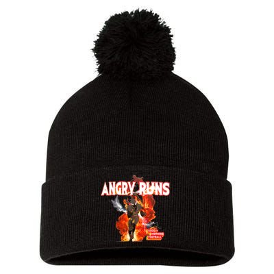 Angry Runs Shirt Angry Runs Good Morning Football Pom Pom 12in Knit Beanie